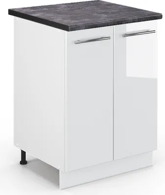 Immagine prodotto di Mobiletto base cucina Vicco Fame-Line Bianco lucido 60 cm , PL Antracite, Model 45459
