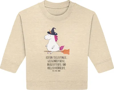 Produktbild von Mr. & Mrs. Panda Organic Baby Pullover Einhorn Hexe 6. - 12. Monat - Natural Raw - Geschenk, Unicorn, Bullover, Teufel, Frau, Ehefrau