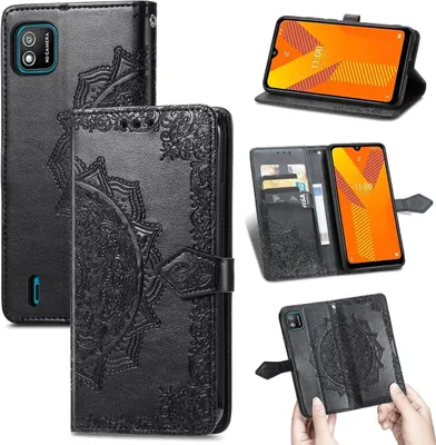 Zdjęcie produktu dla Pokrowiec König Design kompatybilny z Wiko Y62 z syntetycznej skóry - Etui na telefon komórkowy czarne