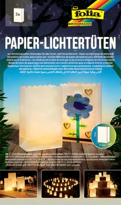 Produktbild von folia Lichtertüte "Blanko" klein aus Papier weiß 5 Stück