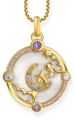 Produktbild von Thomas Sabo Kettenanhänger Halbmond PE954-565-7 Silber vergoldet/Bunt