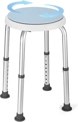 Produktbild von Drehbare Duschbank – Badezimmerbank – Sicheres Duschen – Höhenverstellbar – 34-52 cm – Blau