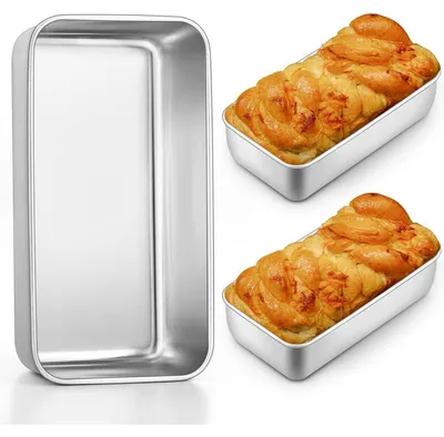 Productafbeelding van Broodbakvorm, rechthoekig, voor toastbrood, 3 stuks, roestvrij staal
