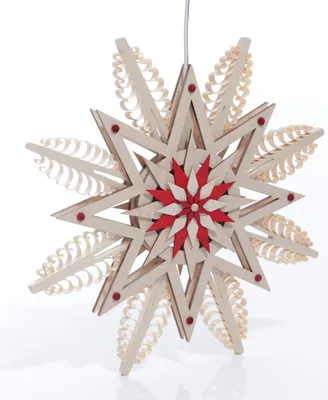 Productafbeelding van Vensterdecoratie: Spanstern met LED-verlichting, rood, diameter ongeveer 27 cm, nieuw