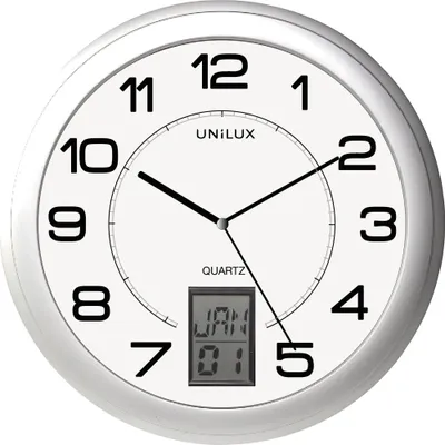 Image de unilux Wanduhr "INSTINCT", Durchmesser: 300 mm, silber