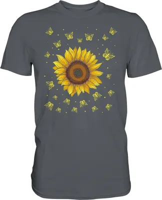 Produktbild von Sonnenblumen Schmetterling Motiv Gärtner Geschenk Garten T-Shirt – Dark Grey / S