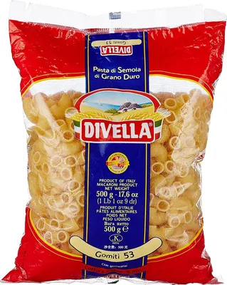 Produktbild von 24x Divella Gomiti N. 53 Hartweizengrieß Pasta Italienische Nudeln 500g Packung + Italian Gourmet Polpa di Pomodoro 400g Dose
