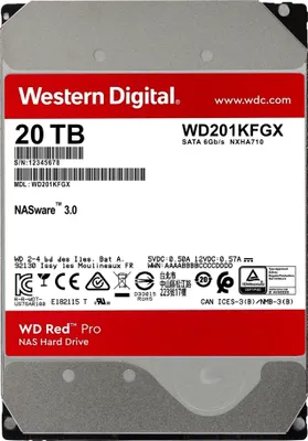 Zdjęcie produktu dla WD 20TB WD201KFGX Red Pro 7200 SA3 - Western Digital WD201KFGX - (Akcesoria komputerowe / Pamięci masowe)