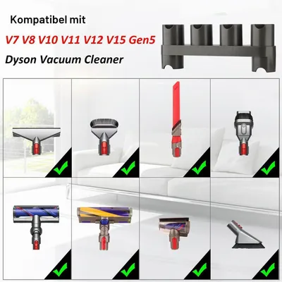 Immagine prodotto di Supporto per accessori per aspirapolvere Dyson V15, V8, V7, V10, V11, con 6 alloggiamenti per l'organizzazione