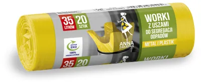 Abfalltrennsäcke Plastik/Metall 35 l 20 St. gelb