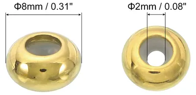 Produktbild von 20 Stš¹ck 8mm Einsetzgummi Stopper Positionierungsperlen, Edelstahl verstellbare Schiebeperlen fš¹r die Schmuckherstellung in Gold