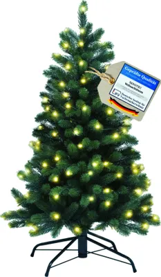 Produktbild von XENOTEC Weihnachtsbaum 120 cm aus PE Spritzguss mit ca. 300 Tipps mit Beleuchtung (118 LED's)
