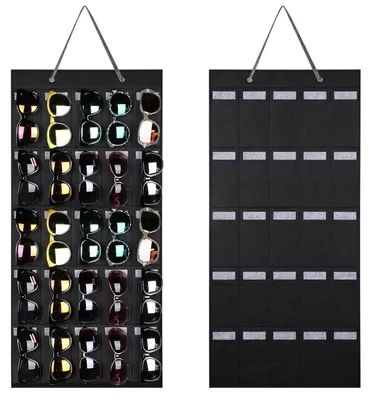 Produktbild von Hängender Sonnenbrillenhalter, 25 Fächer, wandmontierter Brillenhalter, Brillenhalter aus Filz