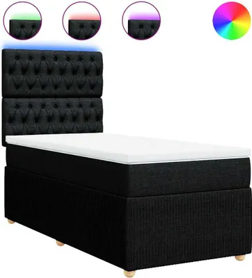 Produktbild von vidaXL Boxspringbett mit Matratze Schwarz 100x200 cm Stoff
