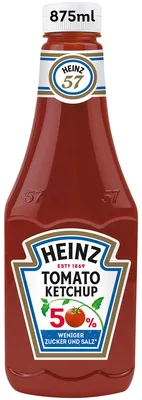 Zdjęcie produktu dla Heinz Ketchup pomidorowy wyciskany bez cukru i soli 875ml