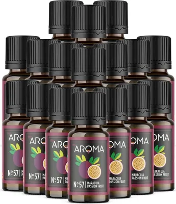 Produktbild von myAROMA flavour drops – Maracuja 17x10ml, zuckerfreie und kalorienfreie Aromatropfen, vegan und ohne künstliche Farbstoffe für Küche und Getränke, Nr. 57