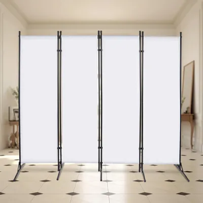 Produktbild von Raumteiler - Faltbarer Paravent Trennwand - 200x170 cm - Hohe Privatsphäre - Freistehende Sichtschutzwand für Büro, Schlafzimmer, Klinik - Weiß