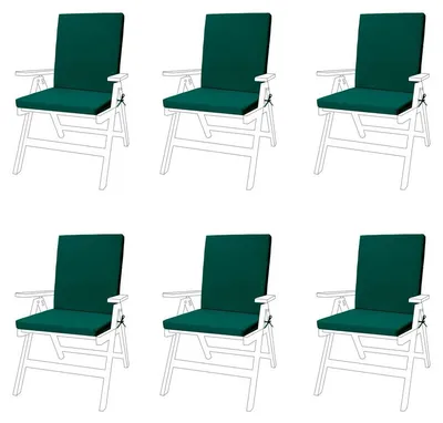Produktbild von Gartenstuhlkissen – Wasserabweisendes Sitzkissen mit Komfortfüllung, Befestigungsbändern und Elastikband – Stuhlauflage für Garten, Terrasse und Balkon - 6 Stück