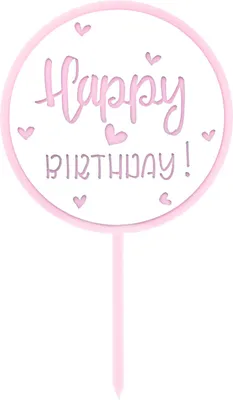 Produktbild von Oblique Unique Torten Topper Kuchen Muffin Cupcake Aufsatz Happy Birthday Kinder Geburtstag Jubliäum Deko - rosa