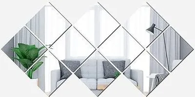 Produktbild von 3D zrkadlové obklady samolepiace zrkadlové steny tetovanie obývacia izba kúpeľňa DIY (32 ks) - WALLGEM