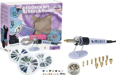 Produktbild von PEBARO Strass Applikator Set mit Steinen in 2 3 4 5 mm für kreative Designs