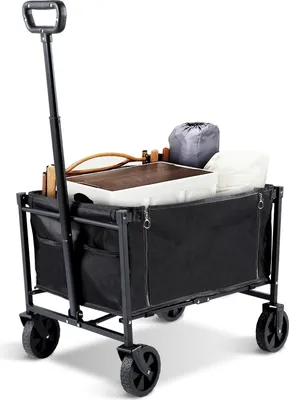 Zdjęcie produktu dla Składany wózek Jayseuw, 60 l – na plażę, kemping i zakupy; wózek ręczny, wózek transportowy, wózek ogrodowy, składany wózek