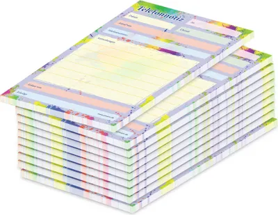 Imagen del producto de PRICARO, bloc de notas para teléfono, tamaño A6, diseño "Splash", paquete de 10 unidades