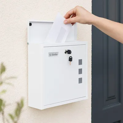 Produktbild von Briefkasten mit Sichtfenster - Wandmontage, Eisen, C4-Schlitz