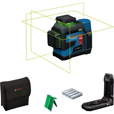 Immagine prodotto di Laser - BOSCH PROFESSIONAL - GLL 12V-100-33 CG - 3 green laser lines - Range 100 m - Accuracy 0.3 mm