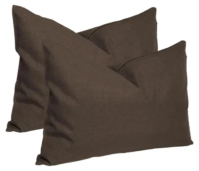 Produktbild von Kissenbezug 2er Set braun 30x50 cm Struktur Leinenoptik Kissenhülle Deko Kissen