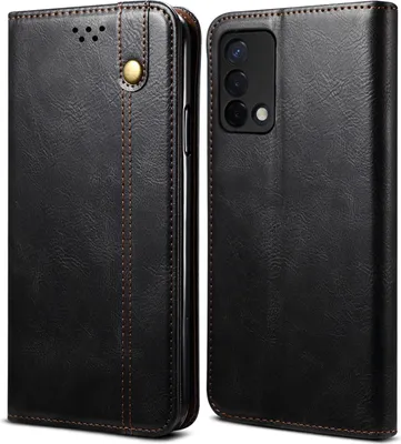 Produktbild von OPPO F19 Hülle, LaimTop Leder Flip Brieftasche Schutzhülle für OPPO F19 / A74 4G Schwarz