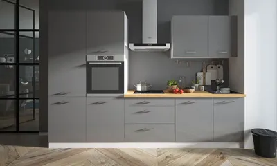 Immagine prodotto di Mobile cucina 310cm bianco / grafite acrilico lucido mobile cucina moderna