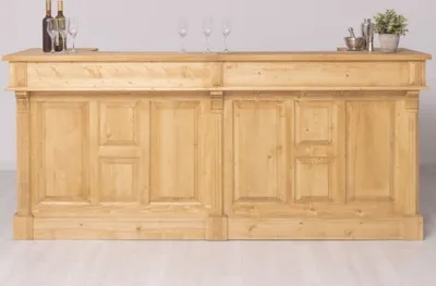 Produktbild von Casa Padrino Landhausstil Bar Theke Naturfarben 240 cm - Landhausstil Barmöbel