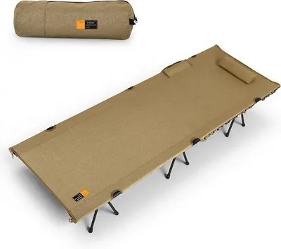 Productafbeelding van Veldbed inklapbaar - Campingbed opvouwbaar - Kamperen en buiten - Comfortabel en duurzaam - 191x65x43cm - Zwart