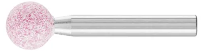 Image de Meule sur tige Pferd grain 46 EK diamètre 13mm rond diamètre de tige 6mm forme sphérique dureté 0 rose (AR) - 31706274
