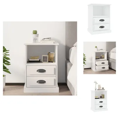 Zdjęcie produktu dla vidaXL Szafka nocna biała 43x36x60 cm - Szafki nocne