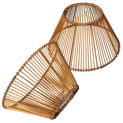 Image de Abat-jour en osier de style bohème, pour lampes de table et lampadaires