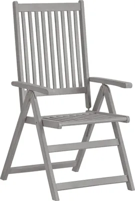 Produktbild von vidaXL Verstellbare Gartenstühle 2 Stk. Grau Massivholz Akazie