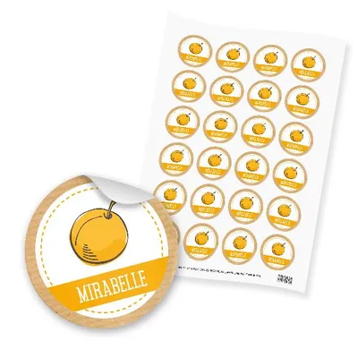 Produktbild von itenga 24x Sticker "Mirabelle" (Motiv 174)