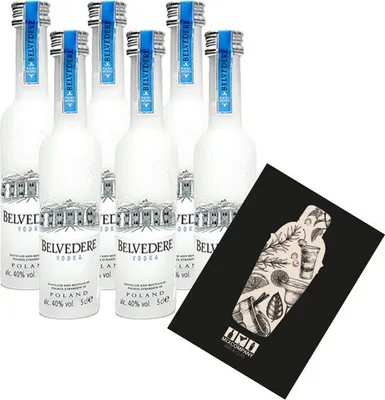 Produktbild von Belvedere Vodka Miniatur 6x 50ml (40% Vol) Poland Wodka Mini- [Enthält Sulfite]