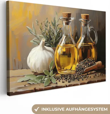 Produktbild von Leinwand Bilder 90x60 cm - Natur - Küche - Gewürze, Wandbilder, Wanddeko Wohnzimmer, Bild