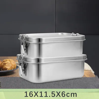 Produktbild von Fiqops Edelstahl Brotdose,Nachhaltige Lunchbox für Büro Schule Picknick,2x 800ml