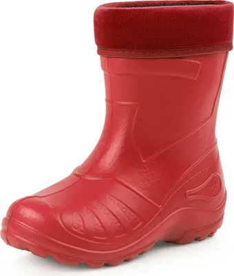 Produktbild von Ladeheid Kinder Mädchen Jungen federleichte Eva Thermo Gummistiefel Regenstiefel gefüttert KL050 (Rot, 25 EU)