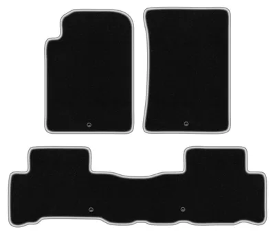 Produktbild von Fußmatten Velours Schwarz/Silber für SsangYong Rexton III 2013- Set 3-tlg