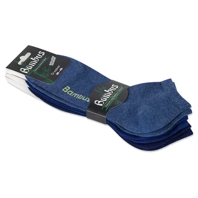 Produktbild von 6 Paar Viskose Bambus Sneaker Socken ohne Gummibund foot-art bamboo:line Damen & Herren atmungsaktiv weich 43/46 jeans