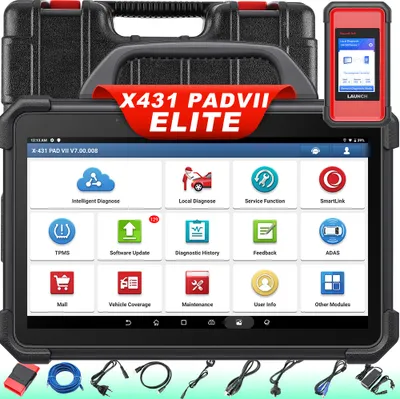 Produktbild von LAUNCH X431 PAD VII J2534 programming Tool kfz Diagnosescanner über 60+ Dienste ECU-Online-Codierung, Stützen Deutsch