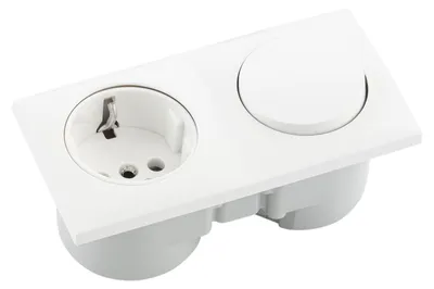 Produktbild von Berker Integro Flow Steckdose mit Schalter - Einbausteckdose mit integriertem Schalter, polarweiß