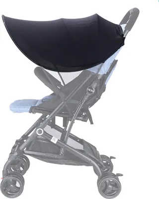 Produktbild von Universal Kinderwagen Sonnenschutz, 70 x 70 cm, UV-Schutz Sonnensegel, Schwarz