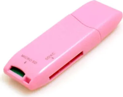 Produktbild von SYSTEM-S 2 in 1 USB Typ A 3.0 zu Micro SD SDXC SDHC Kartenleser Adapter in Pink