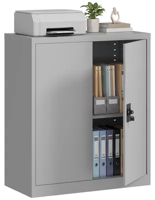 Produktbild von Vinsetto Aktenschrank Stahlschrank Mehrzweckschrank mit verstellbarem Regal Grau